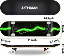 Skateboard Blitz 31 x 8 Zoll Ahornbrett ABEC-11 Lager 95A
