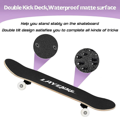 Blitz Skateboard 31x8 Zoll 8-lagiges Ahornbrett für Jungen Mädchen Erwachsene