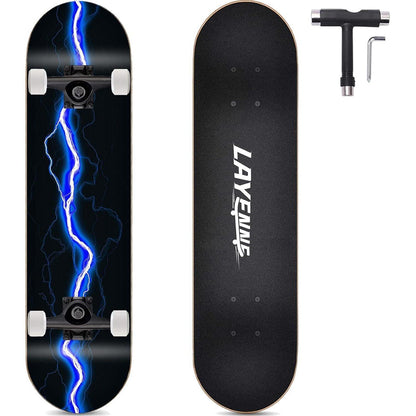 Skateboard 31x8 Zoll Blitzmuster ABEC-11 Lager Ahornbrett