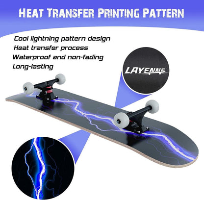 Skateboard Blitz 31x8 Zoll 8-lagiges Ahornbrett Anfänger Jugendliche Erwachsene
