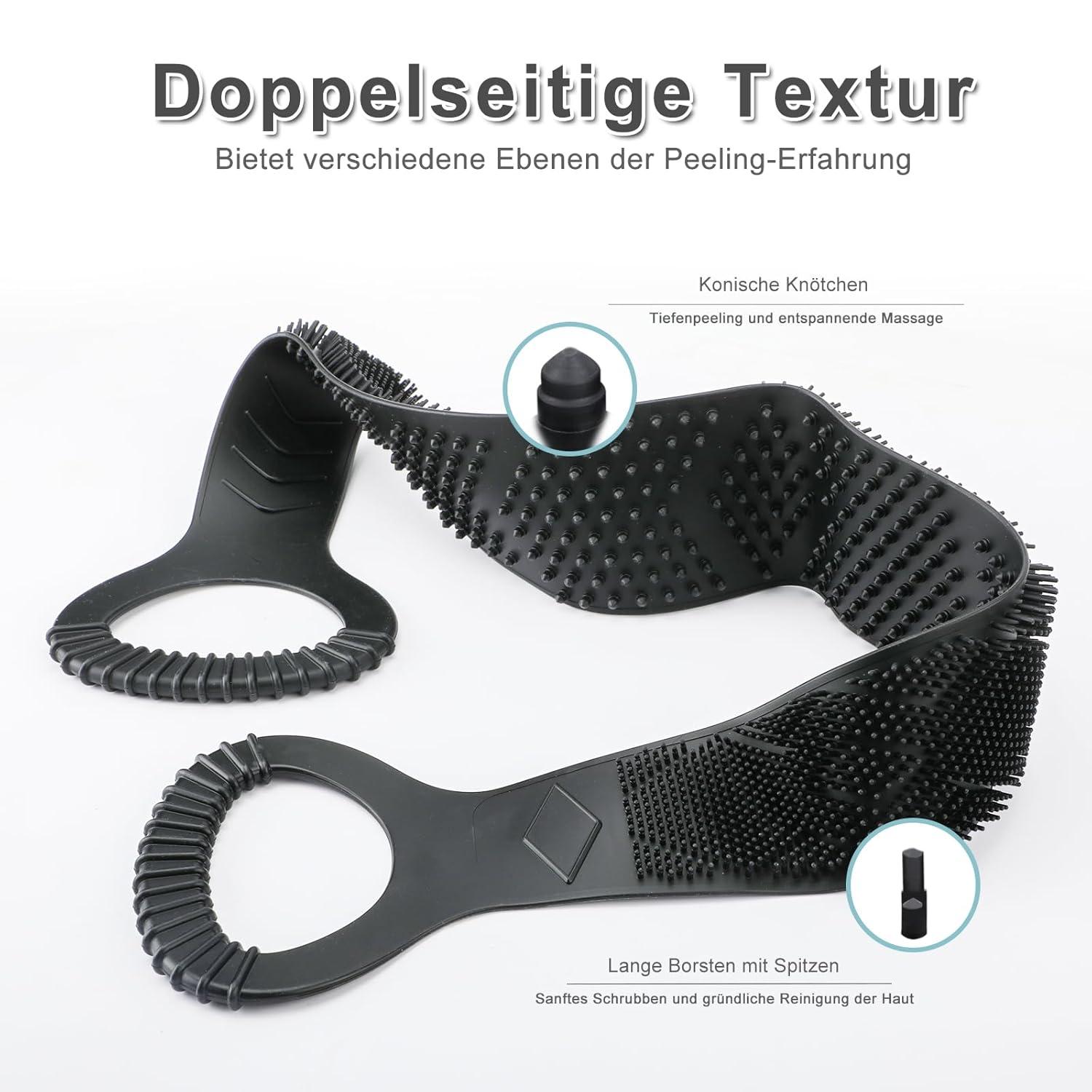 FREATECH Rückenbürste aus Silikon für Peeling und Massage, Badebürste 90 cm