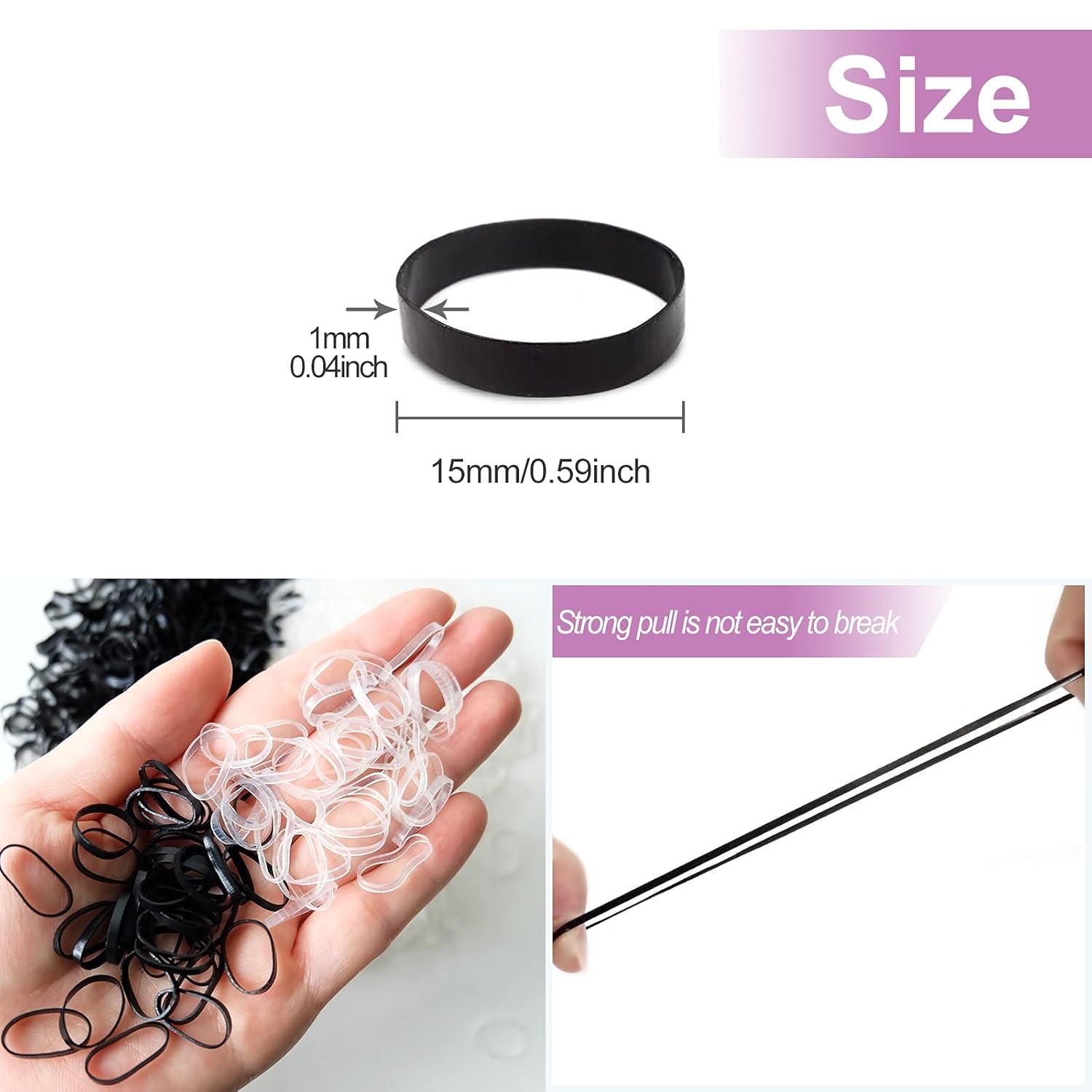 1000 Mini Haargummis transparent und