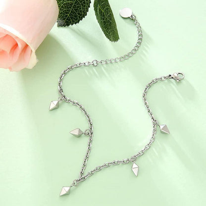 Damen Fußkettchen mit bunten Zirkonia, vergoldet, klassisch, verstellbar