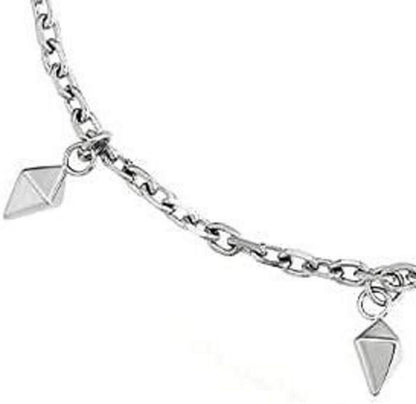 Damen Fußkettchen mit bunten Zirkonia, vergoldet, klassisch, verstellbar