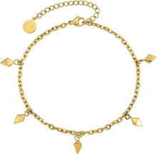 Goldene Fußkette mit Zirkonia Anhänger 3mm für Frauen