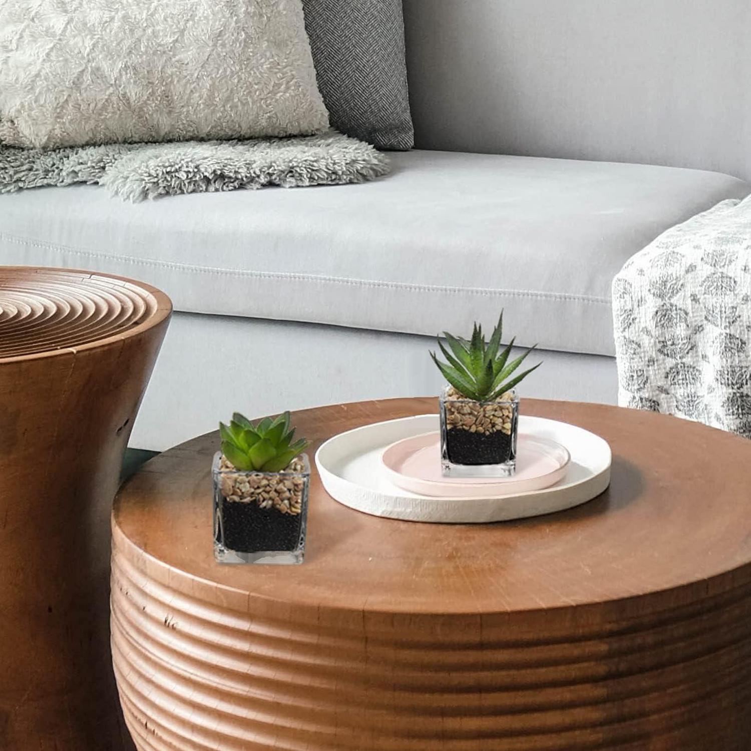 Künstliche Sukkulenten Set Dekopflanzen Zimmerpflanzen 3er 10.5cm