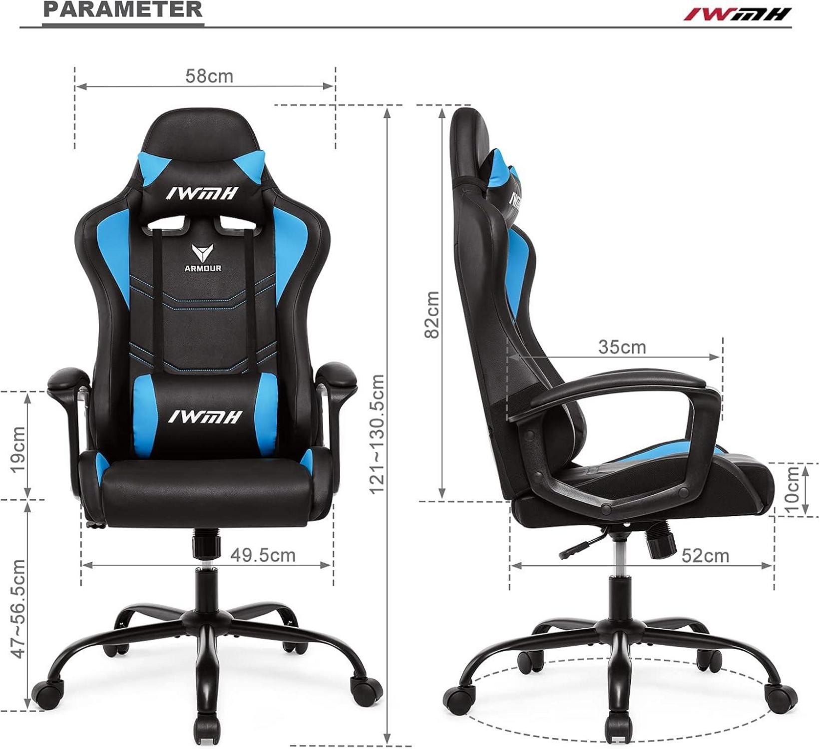 Ergonomischer Gaming Stuhl mit hoher Rückenlehne und verstellbaren