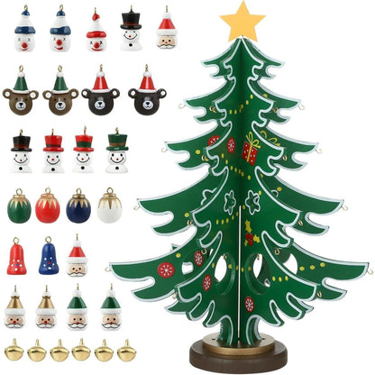 Adventskalender Weihnachtsbaum Holz DIY mit 24 Anhängern