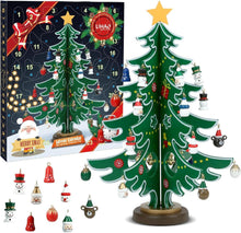 Adventskalender Holz Weihnachtsbaum DIY mit 24 Anhänger & Ornament