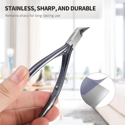 FERYES Nagelzange gerade Klinge für dicke und eingewachsene Nägel - Edelstahl Fußnagelzange profi - Wide Jaw Nagelschere Podolry Tool