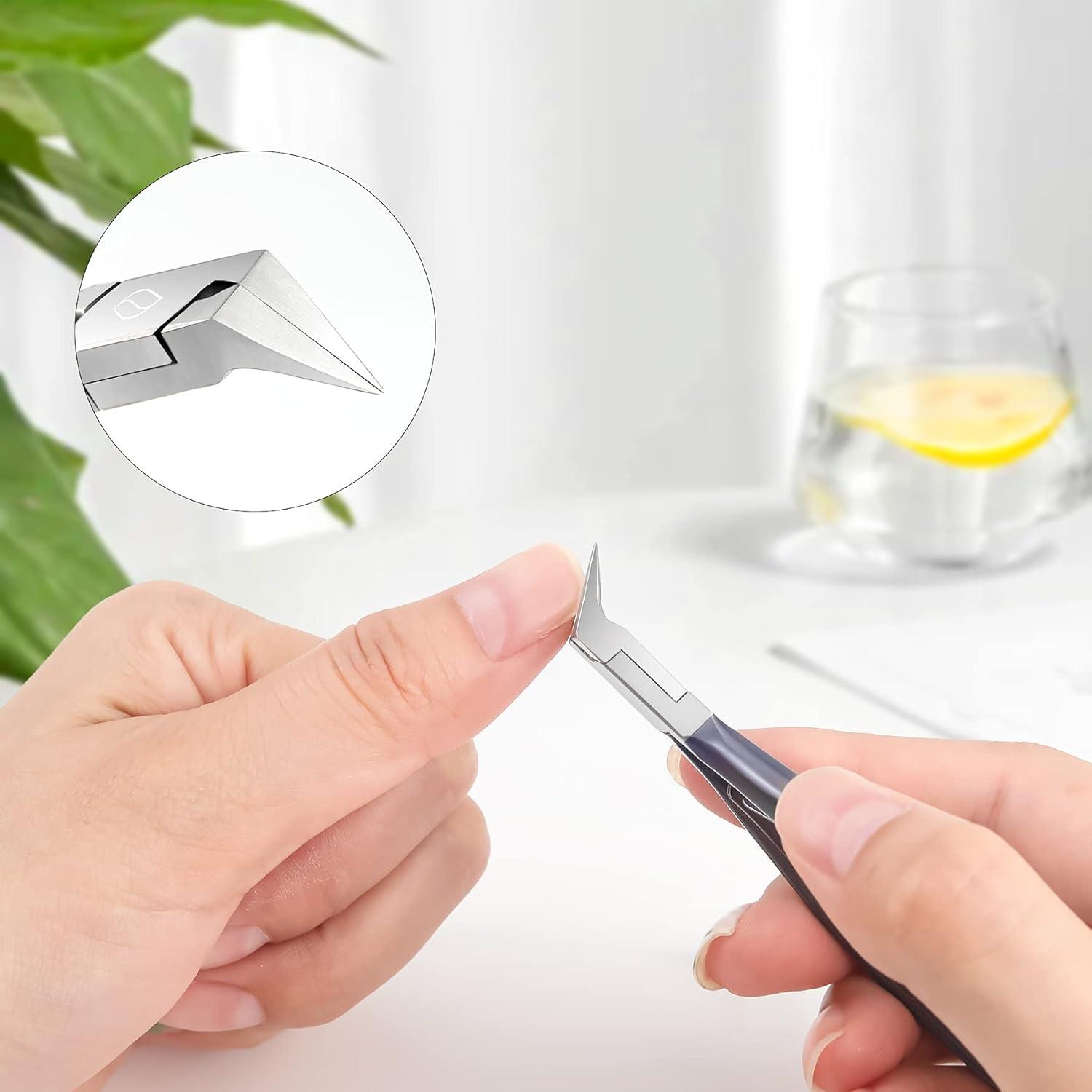 FERYES Nagelzange gerade Klinge für dicke und eingewachsene Nägel - Edelstahl Fußnagelzange profi - Wide Jaw Nagelschere Podolry Tool