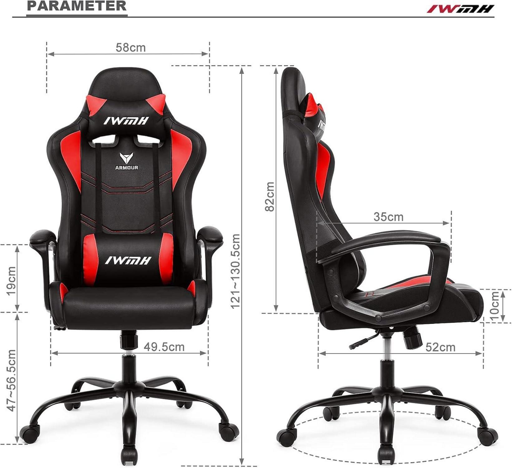 Ergonomischer Gaming Stuhl mit Hoher Rücklehne & Verstellbarer