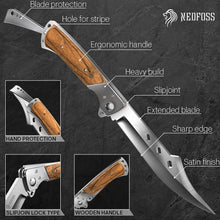 Outdoor Messer Taschenmesser Klappmesser 14cm mit Holzgriff