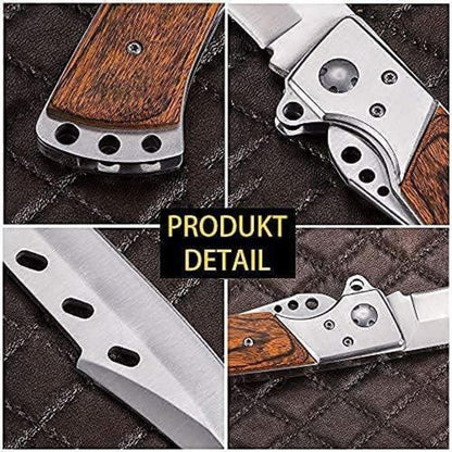 Outdoor Messer Taschenmesser Klappmesser 14cm mit Holzgriff