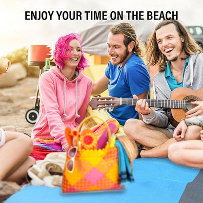 Picknickdecke Stranddecke 210x200cm Wasserdicht Sandabweisend Tragbar