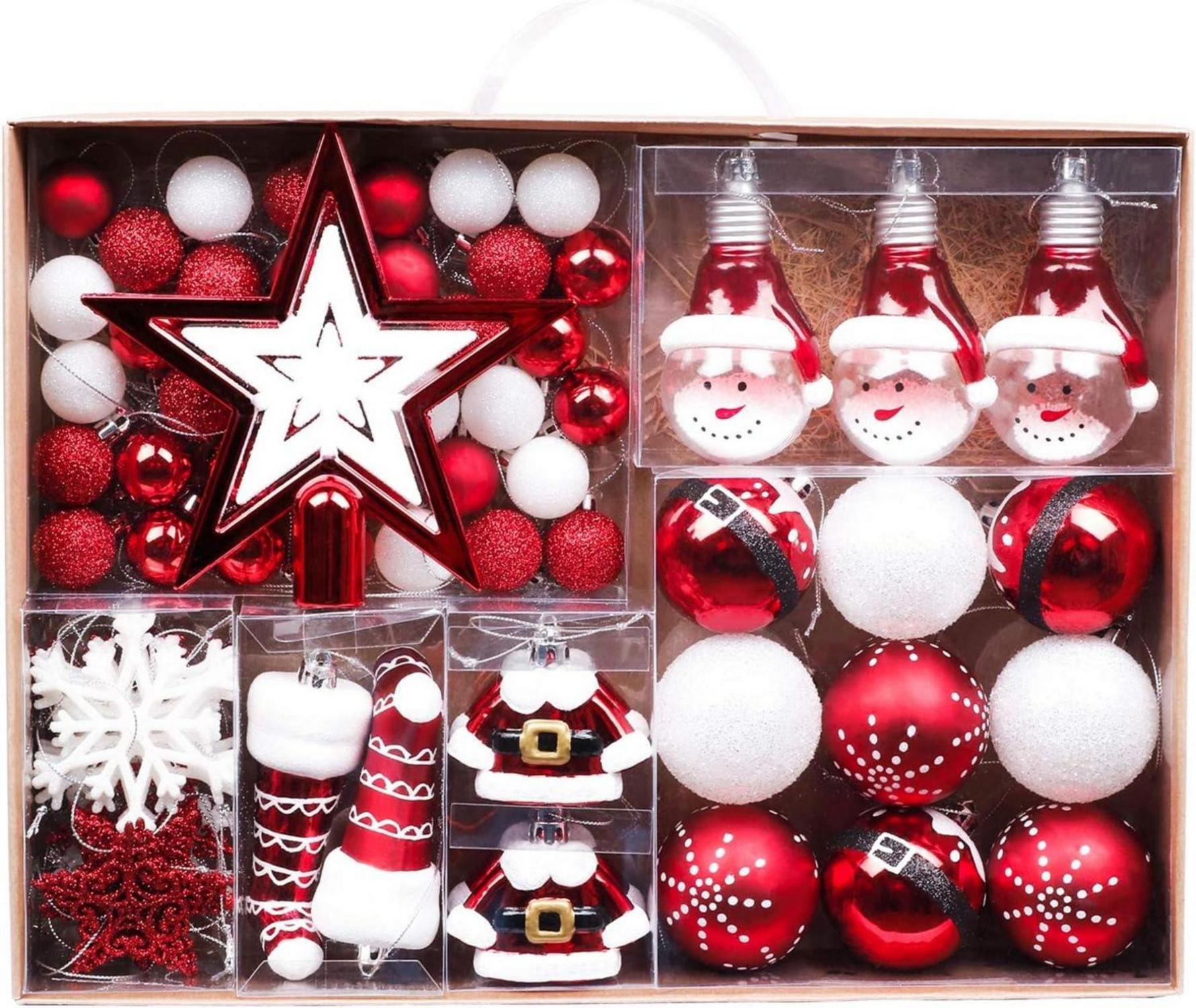 Weihnachtskugeln 70er Set Christbaumschmuck Glänzend Matt Glitzer