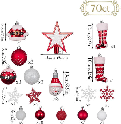 70 Weihnachtskugeln Christbaumkugeln Geschenkpaket