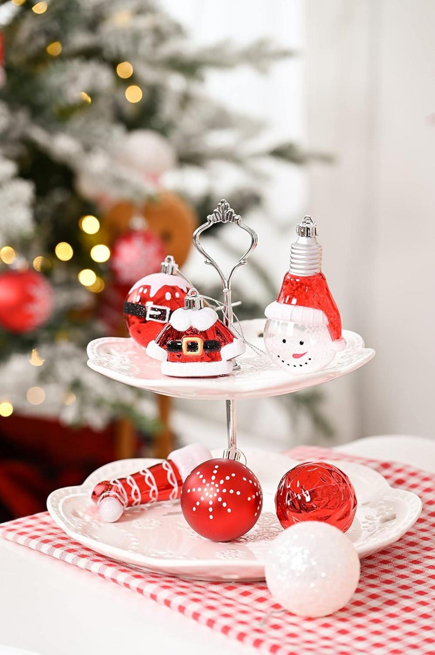 Valery Madelyn Weihnachtskugeln 70er Set Christbaumschmuck mit Aufhänger