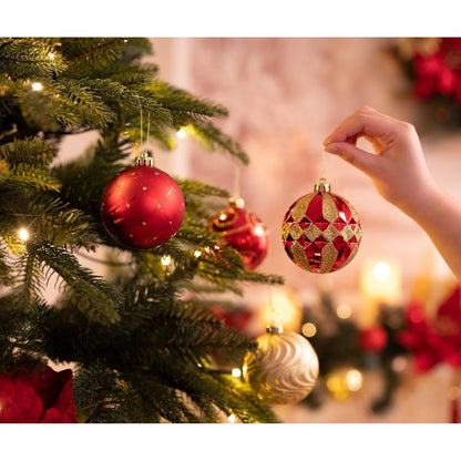 Valery Madelyn Weihnachtskugeln 16 Stück 8CM Rot Golden