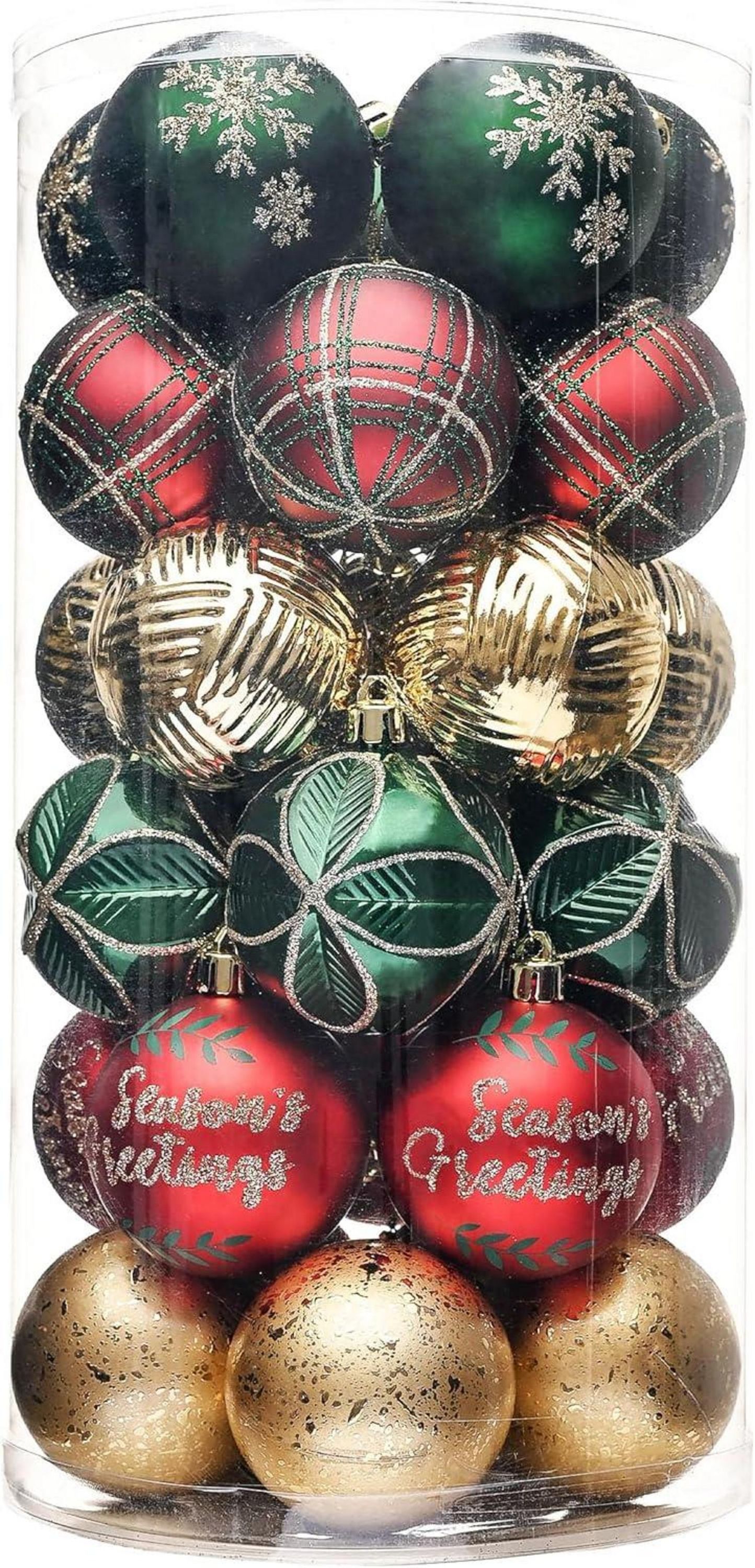Weihnachtskugeln Set Kunststoff Christbaumkugeln 30 Stücke 6CM