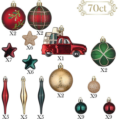 VALERY MADELYN Weihnachtskugeln Set 70tlg. Kunststoff Rot