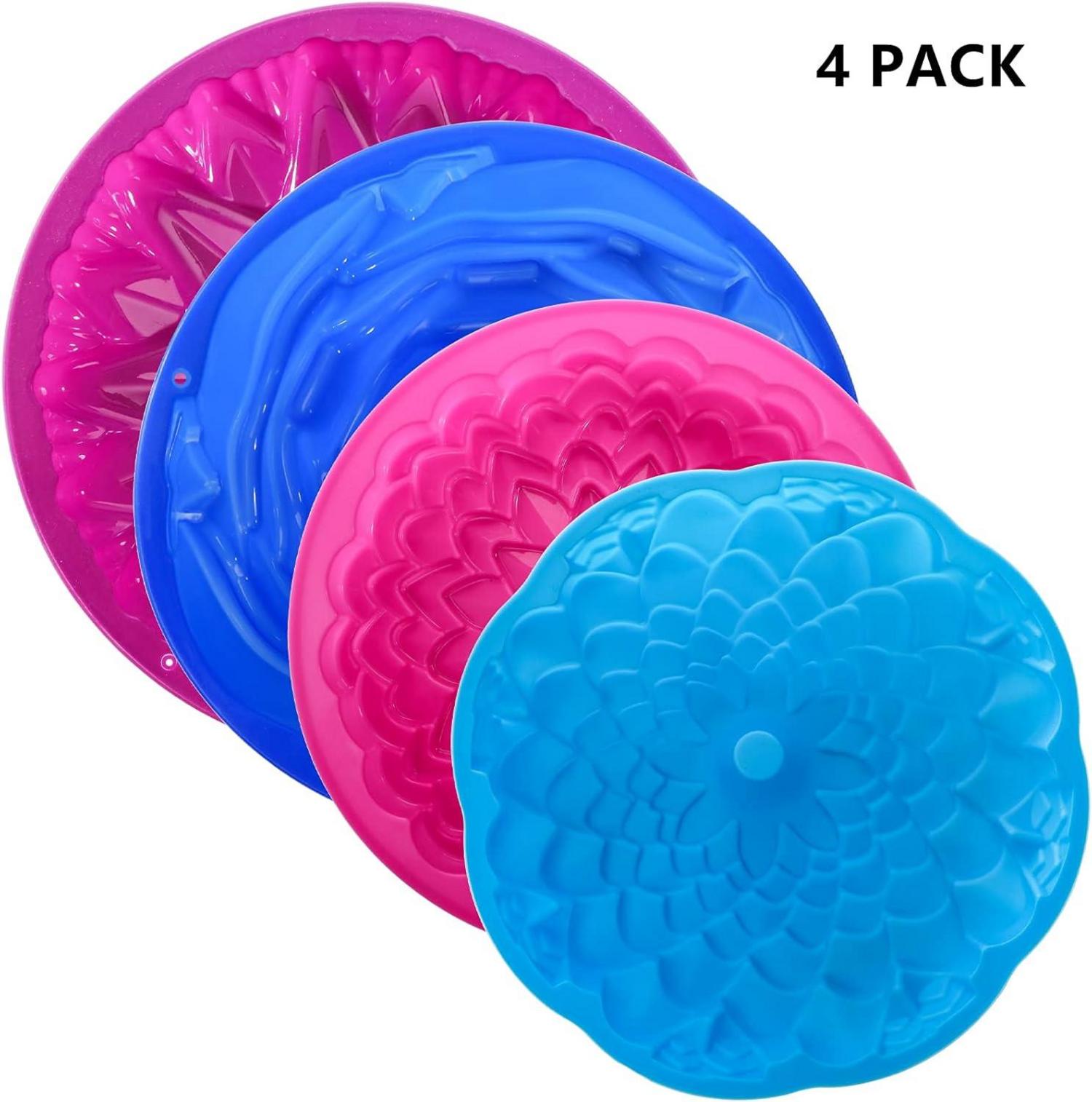 Silikon Backformen Set Blumenform 25cm 23cm 22cm 20cm antihaft rund