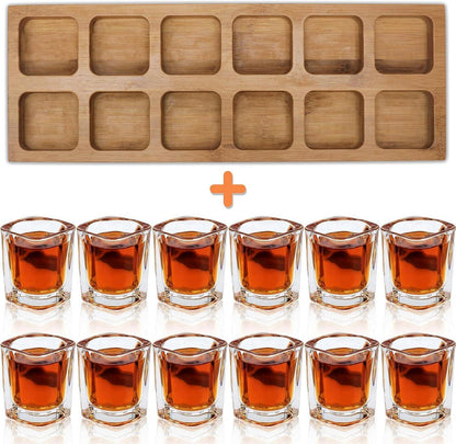 SuproBarware Schnapsglas-Set 60ml Halter Kristallglas 12er