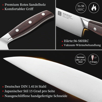 5-teiliges Küchenmesser-Set aus Edelstahl 1.4116