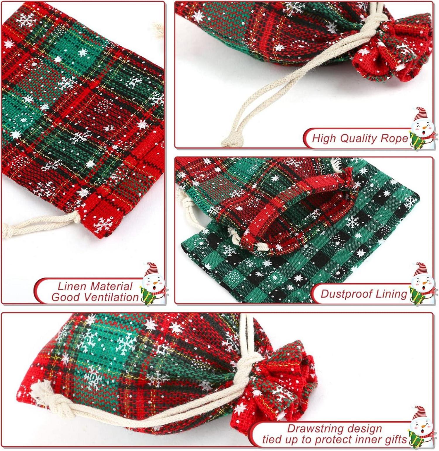 Adventskalender Stoffbeutel Weihnachten Geschenksäckchen 24 Stück