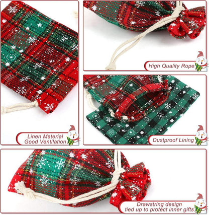 Adventskalender Stoffbeutel Weihnachten Geschenksäckchen 24 Stück