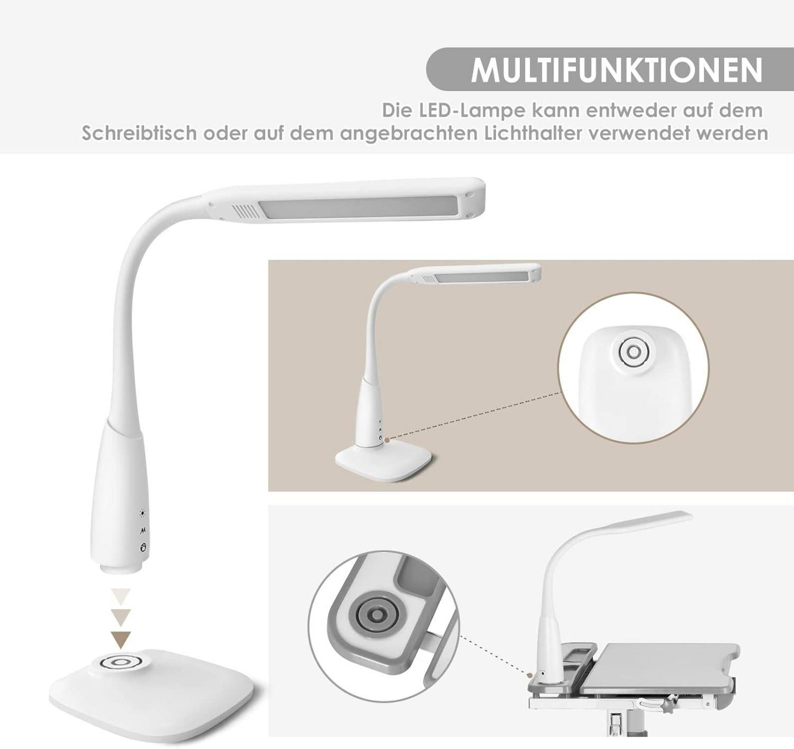 Kinderschreibtisch höhenverstellbar mit Lampe Stuhl Schublade Grau