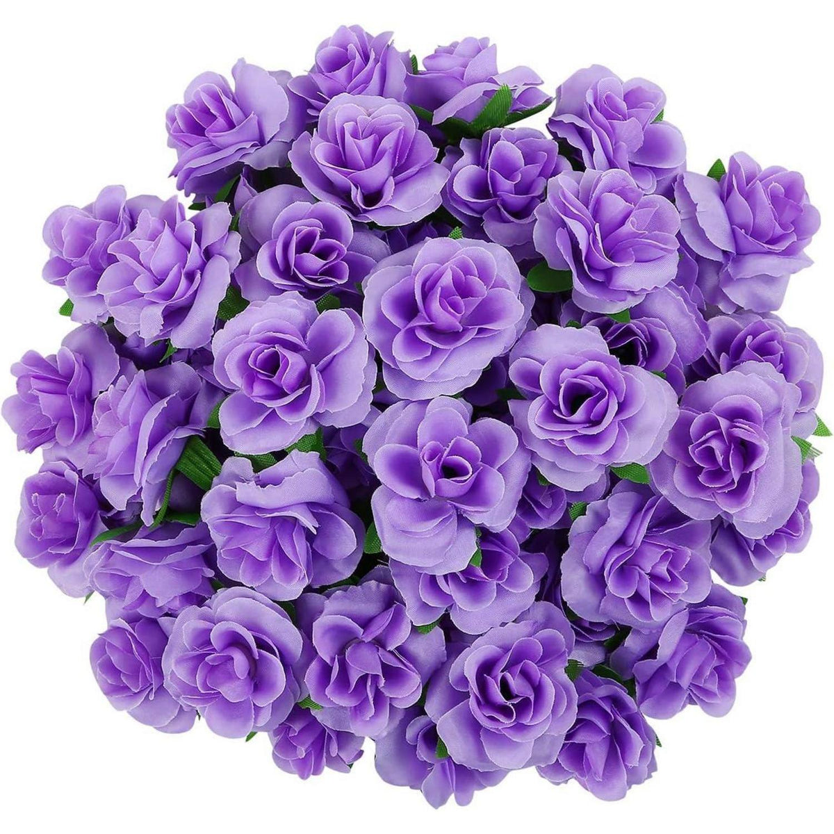 Künstliche Rosenköpfe 50 Stück Violett Ø 4cm für Deko & Basteln
