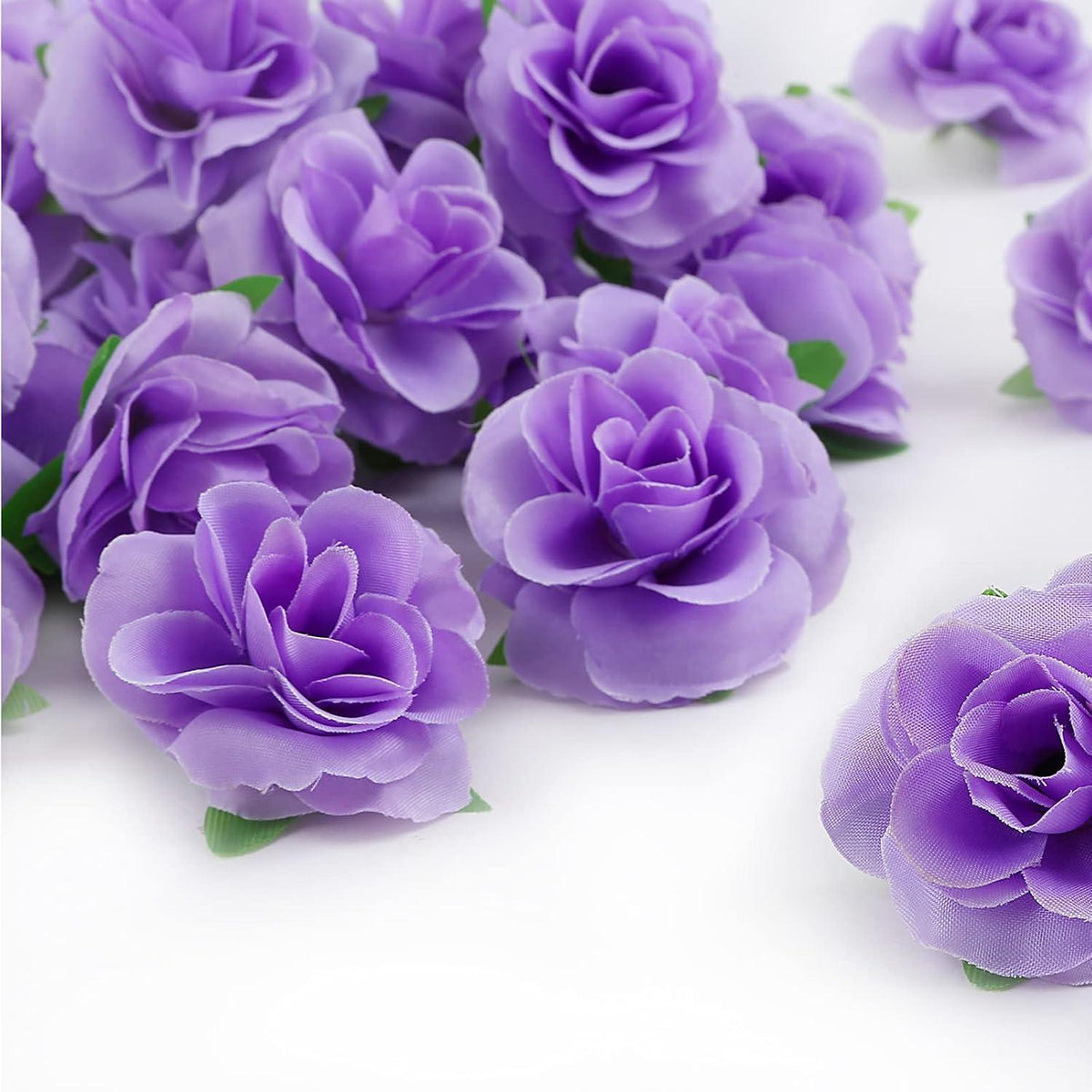 Künstliche Rosenköpfe 50 Stück Violett Ø 4cm für Deko & Basteln