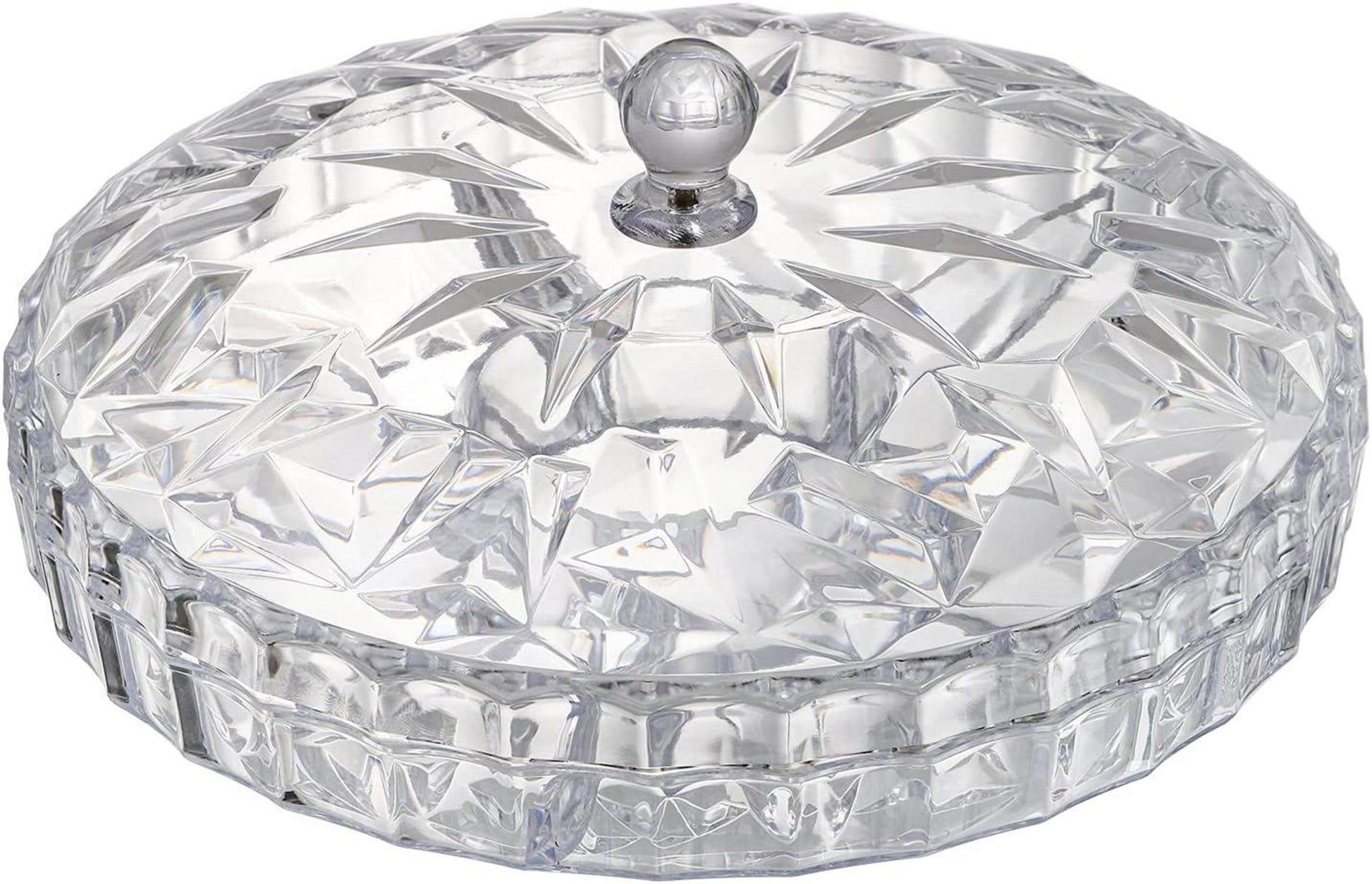 Snack-Serviertablett mit Deckel, 6 Fächer, rund, Kunststoff 30.5 cm