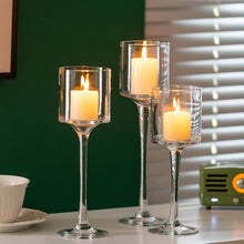 Teelichthalter Glas Kerzenständer Kerzenhalter 3er Set 20/23/26cm