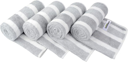 4er Pack Mikrofaser Handtuch Set Saugstark Weich 40x76cm Grau