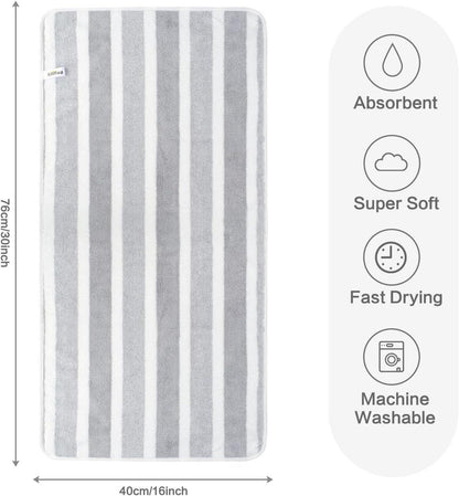4er Pack Mikrofaser Handtuch Set Saugstark Weich 40x76cm Grau