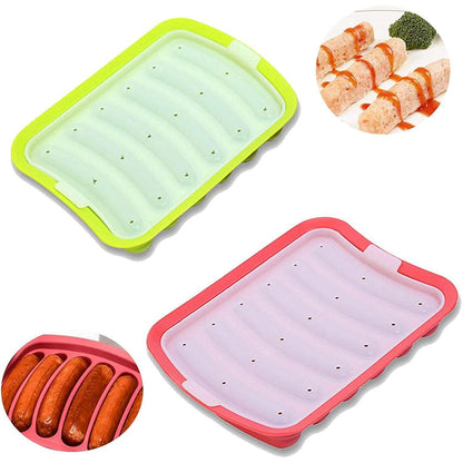 Silikon Wurstform 2er-Set mit Deckel für Hot Dogs & Würste