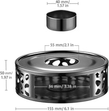 Edelstahl Teewärmer mit Teelichthalter für Teekanne - Grau