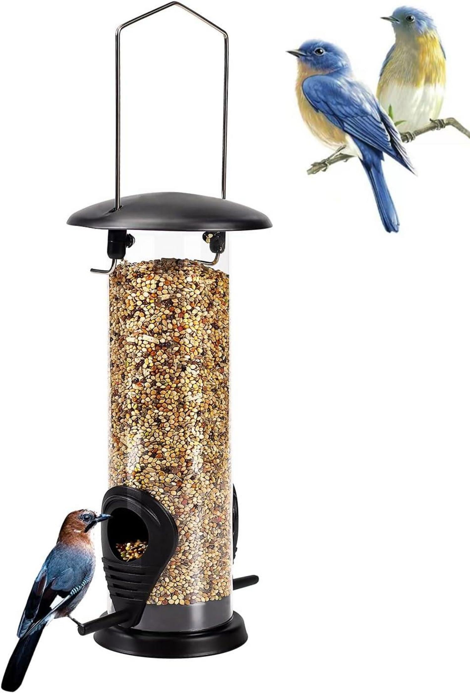 Vogelfuttersäule mit 2 Futterständern für Vögel 21,5 cm