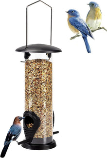 Vogelfuttersäule mit 2 Futterständern für Vögel 21,5 cm