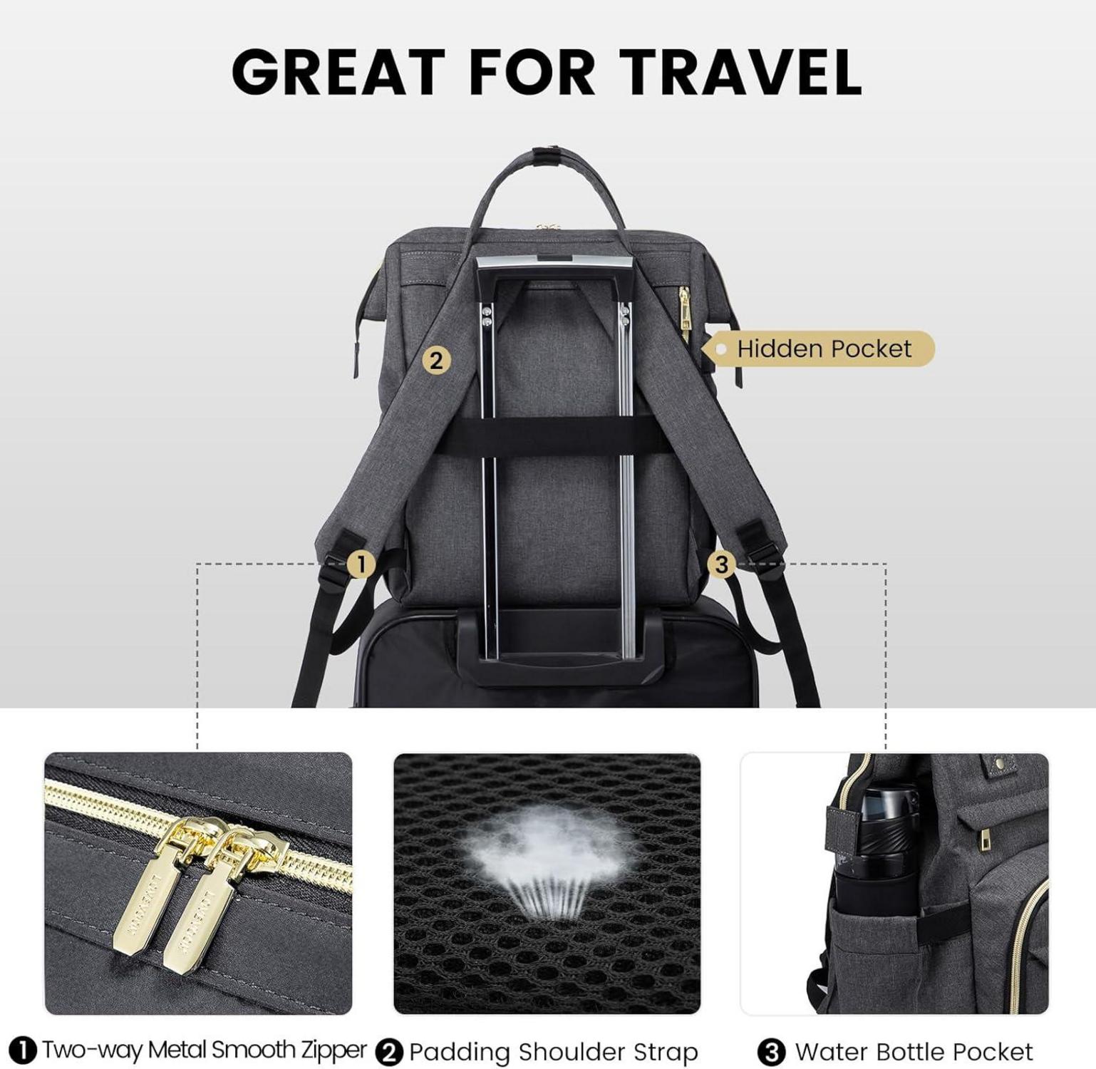 LOVEVOOK Damen Rucksack Wasserdicht 17 Zoll USB Ladeanschluss Uni Arbeit