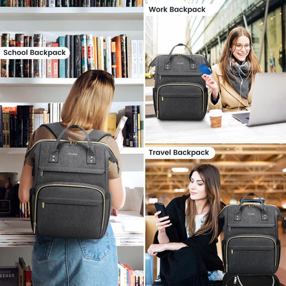 Damen Laptoprucksack 17 Zoll USB wasserdicht groß Uni