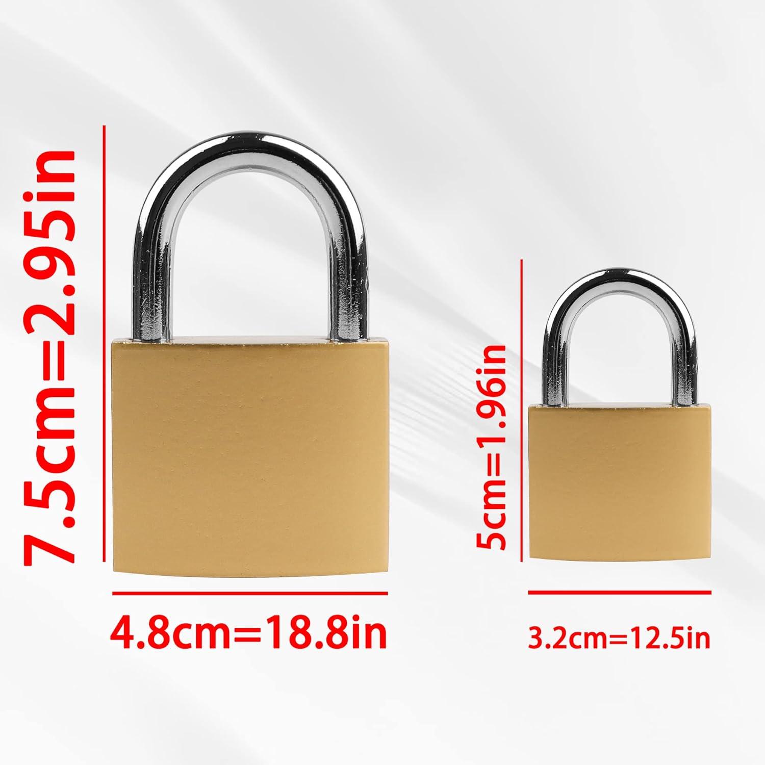 Goldenes Vorhängeschloss 32mm 2 Stück Schlüssel wasserdicht für Koffer