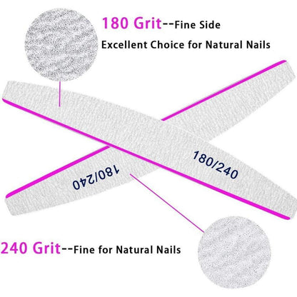 Professionelle Nagelfeilen 12 Stück 180/240 Naturnägel dicke