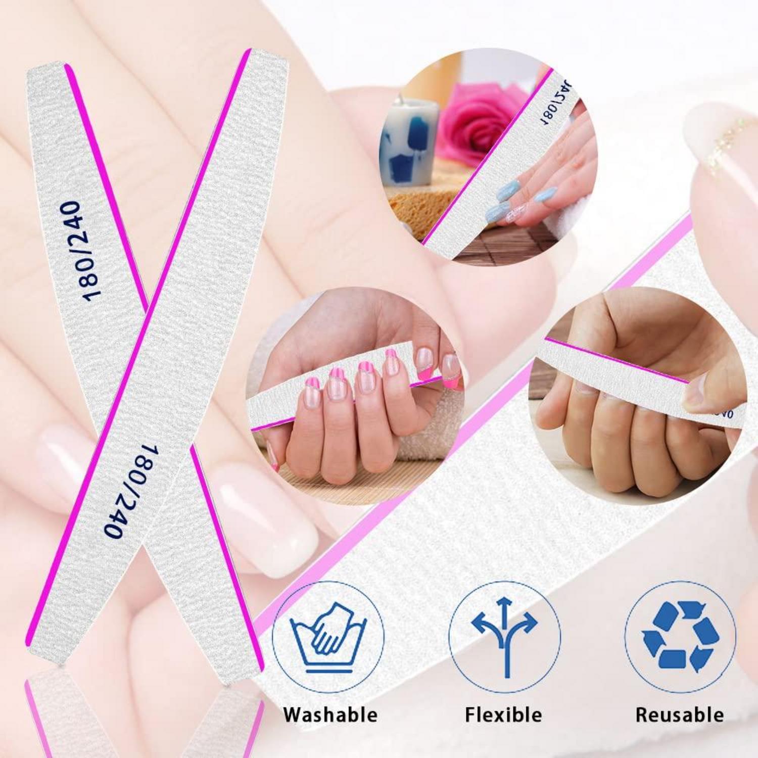 12 Nagelfeilen Professionell 180/240 für Naturnägel/dicke Nägel