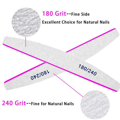 12er Profi Nagelfeilen-Set 180/240 Schmirgelbrett Naturnägel Fingernagel