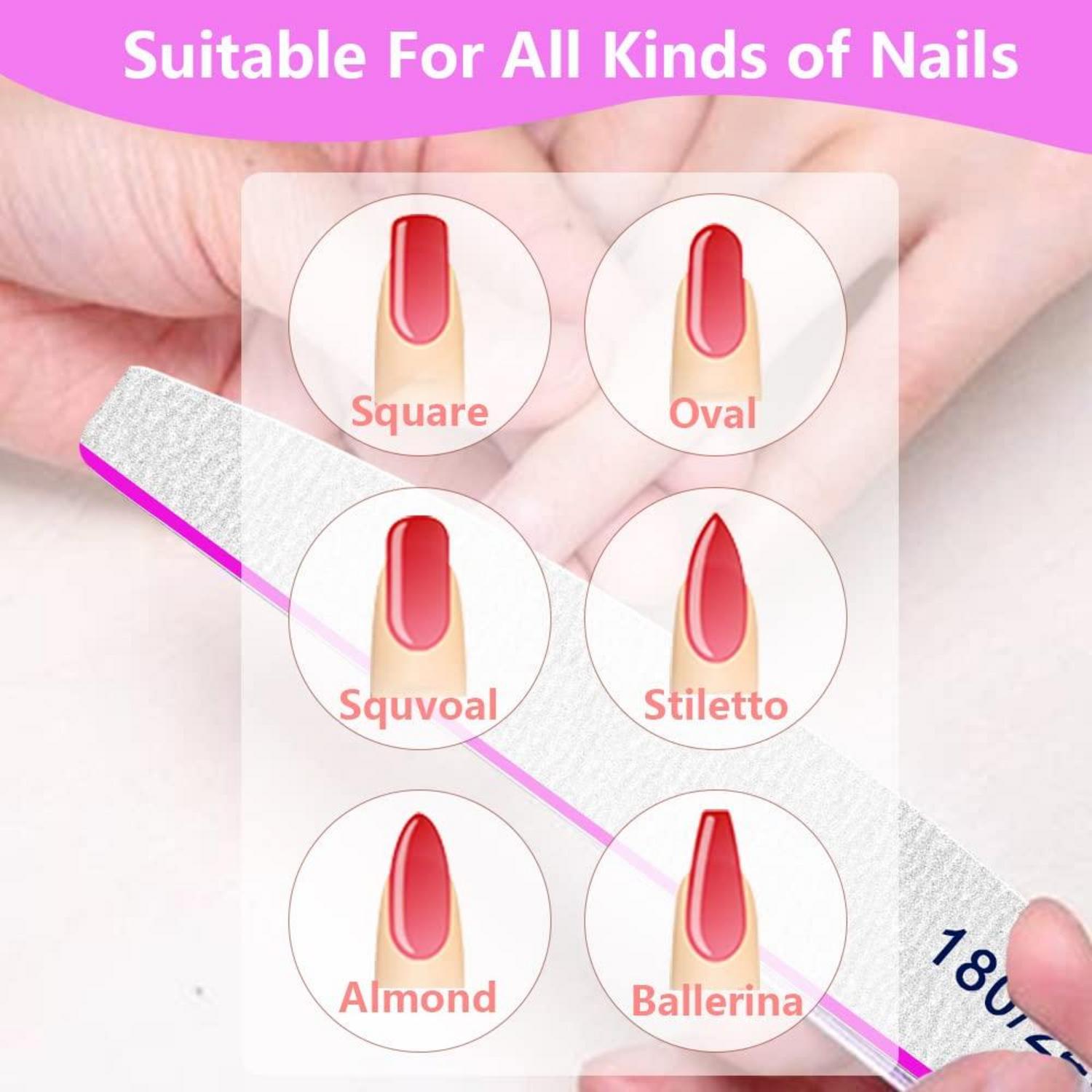 12 Stück Nagelfeilen 180/240 für Naturnägel & dicke Nägel, Profi