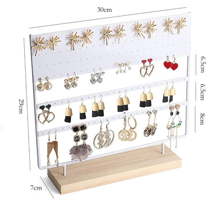 Ohrring Aufbewahrungsständer mit Holzsockel, 144 Löcher