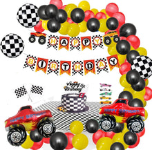 Rennwagen Geburtstagsfeier Dekoration Set mit Banner und Cake Topper